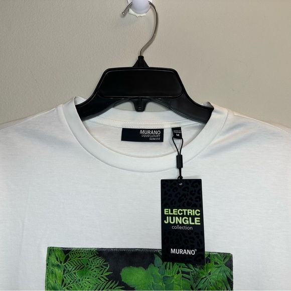 Murano Electric Jungle Collection Slim-Fit Sz M Jungle Patch Long Sleeve Blouse - Picture 7 of 8